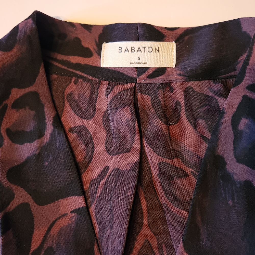 Babaton Pink and Black Patterned Top S - Picture 2 of 11